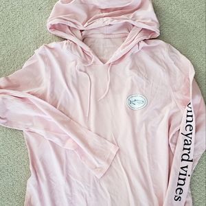 Vineyard Vines light pink hooded long sleeve tee shirt